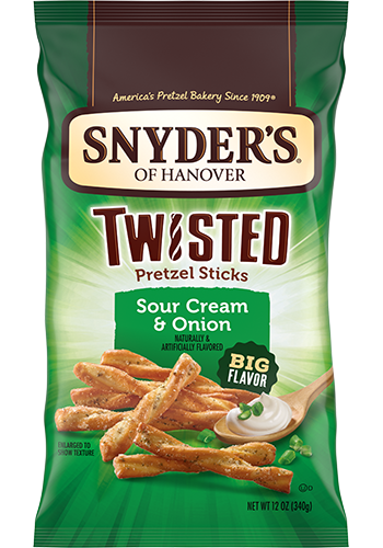 Sour Cream and Onion Twisted Pretzel Sticks